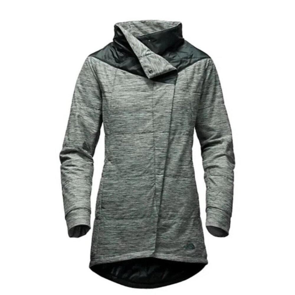 The North Face Women’s Coat Jacket Long Pseudio Cowlneck Full Zip Green XS